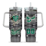 customized south florida bulls superman shield green gray curved tumbler best selling.webp