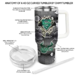 customized south florida bulls superman shield green gray curved tumbler best selling.webp