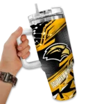 customized southern miss golden eagles abstract paths black curved tumbler best selling.webp