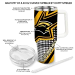 customized southern miss golden eagles arrow burst black curved tumbler best selling.webp