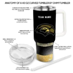 customized southern miss golden eagles geometric prism black curved tumbler best selling.webp