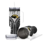 customized southern miss golden eagles leopard zipper black curved tumbler best selling.webp