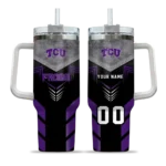 customized tcu horned frogs arrow armor purple black curved tumbler best selling.webp