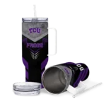 customized tcu horned frogs arrow armor purple black curved tumbler best selling.webp