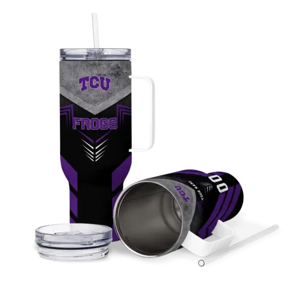 customized tcu horned frogs arrow armor purple black curved tumbler high quality.webp