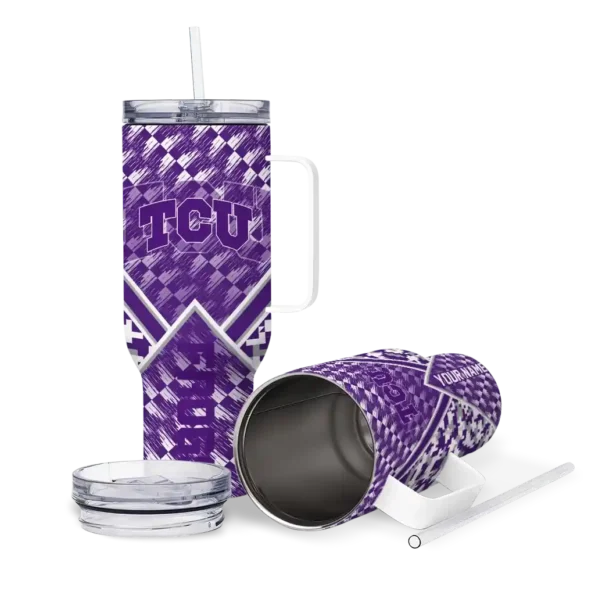 customized tcu horned frogs chevron angle purple curved tumbler high quality.webp