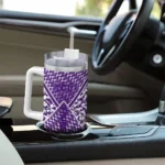 customized tcu horned frogs chevron angle purple curved tumbler best selling.webp