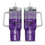 customized tcu horned frogs chevron stripe purple curved tumbler best selling.webp