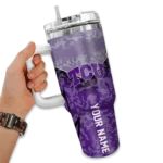 customized tcu horned frogs chevron stripe purple curved tumbler best selling.webp