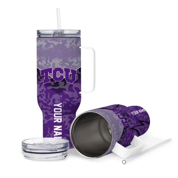 customized tcu horned frogs chevron stripe purple curved tumbler high quality.webp
