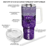 customized tcu horned frogs chevron stripe purple curved tumbler best selling.webp