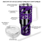 customized tcu horned frogs claw cut purple black curved tumbler best selling.webp