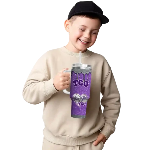 customized tcu horned frogs heart helmet motif purple curved tumbler latest model.webp