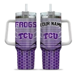 customized tcu horned frogs hex texture purple curved tumbler best selling.webp
