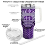customized tcu horned frogs hex texture purple curved tumbler best selling.webp