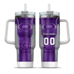 customized tcu horned frogs hexagon armor purple curved tumbler best selling.webp