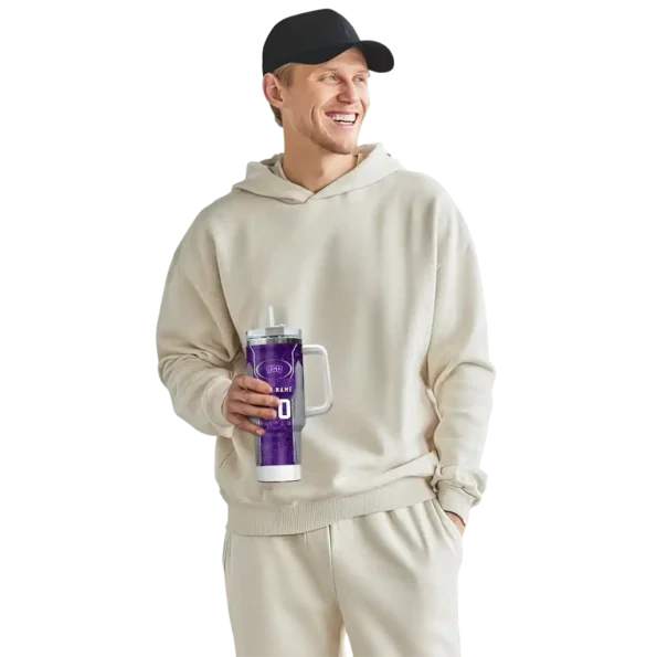 customized tcu horned frogs hexagon armor purple curved tumbler top rated.webp