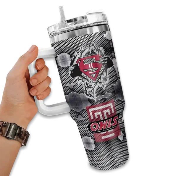 customized temple owls superman shield red gray curved tumbler fashion forward.webp
