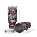 customized temple owls superman shield red gray curved tumbler best selling.webp