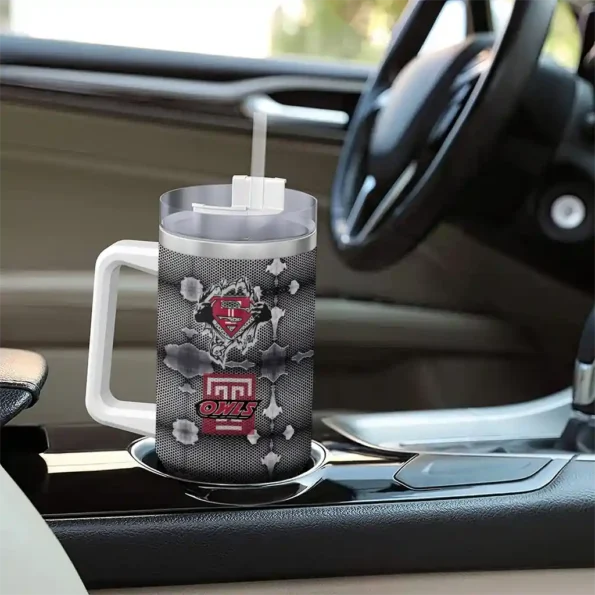 customized temple owls superman shield red gray curved tumbler trendy.webp