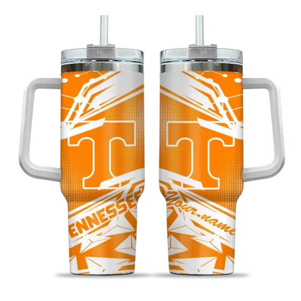 customized tennessee volunteers abstract paths orange curved tumbler best selling.webp