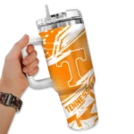 customized tennessee volunteers abstract paths orange curved tumbler best selling.webp
