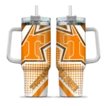 customized tennessee volunteers arrow burst orange curved tumbler best selling.webp