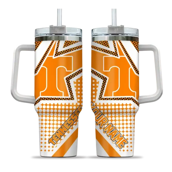 customized tennessee volunteers arrow burst orange curved tumbler best selling.webp