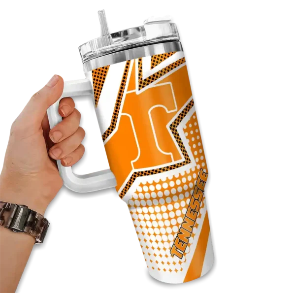customized tennessee volunteers arrow burst orange curved tumbler fashion forward.webp