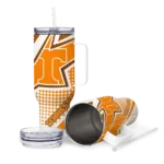 customized tennessee volunteers arrow burst orange curved tumbler best selling.webp