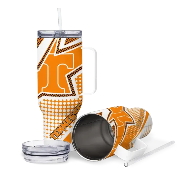 customized tennessee volunteers arrow burst orange curved tumbler high quality.webp