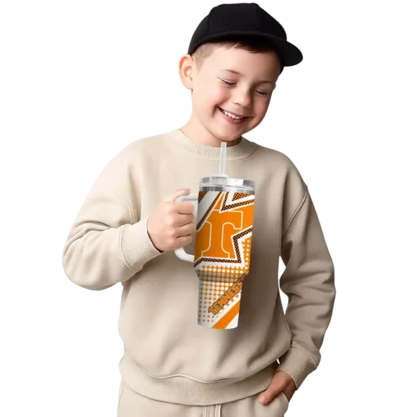 customized tennessee volunteers arrow burst orange curved tumbler latest model.webp