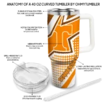 customized tennessee volunteers arrow burst orange curved tumbler best selling.webp