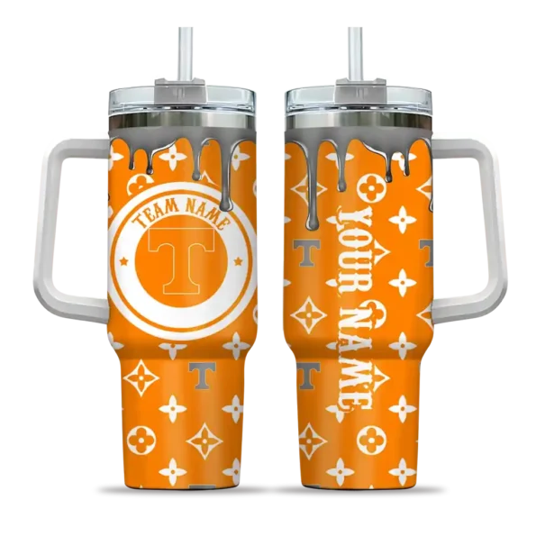 customized tennessee volunteers bullseye drips orange curved tumbler best selling.webp