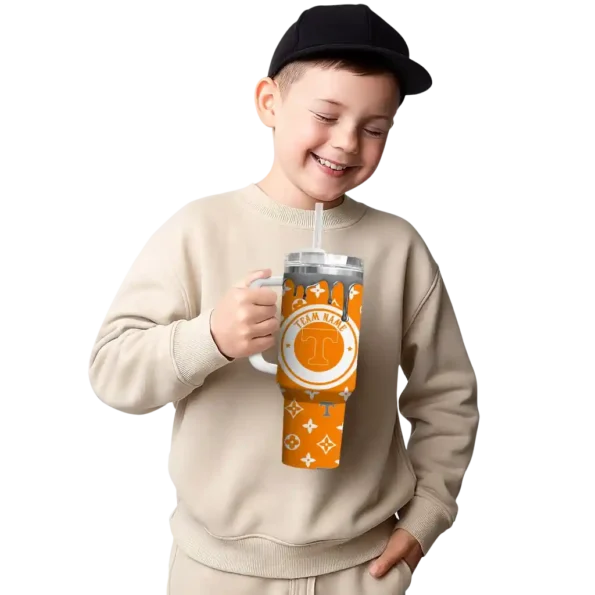 customized tennessee volunteers bullseye drips orange curved tumbler latest model.webp