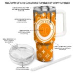 customized tennessee volunteers bullseye drips orange curved tumbler best selling.webp