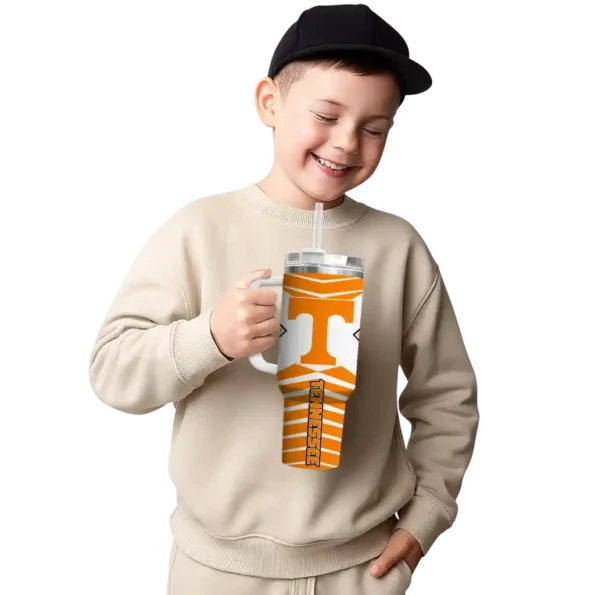 customized tennessee volunteers chevron layers orange curved tumbler latest model.webp