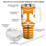 customized tennessee volunteers chevron layers orange curved tumbler best selling.webp