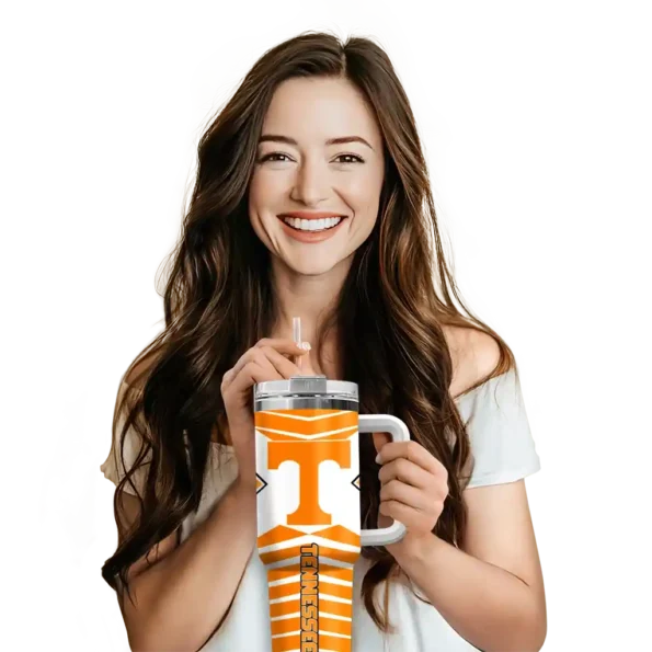 customized tennessee volunteers chevron layers orange curved tumbler premium grade.webp