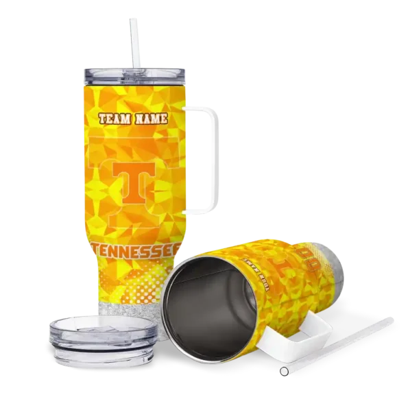 customized tennessee volunteers geometric prism orange curved tumbler high quality.webp
