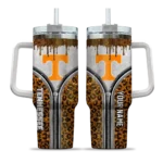 customized tennessee volunteers leopard zipper orange curved tumbler best selling.webp