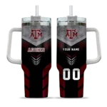 customized texas am aggies arrow armor maroon black curved tumbler best selling.webp