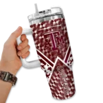 customized texas am aggies chevron angle maroon curved tumbler best selling.webp