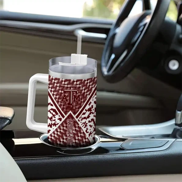 customized texas am aggies chevron angle maroon curved tumbler trendy.webp