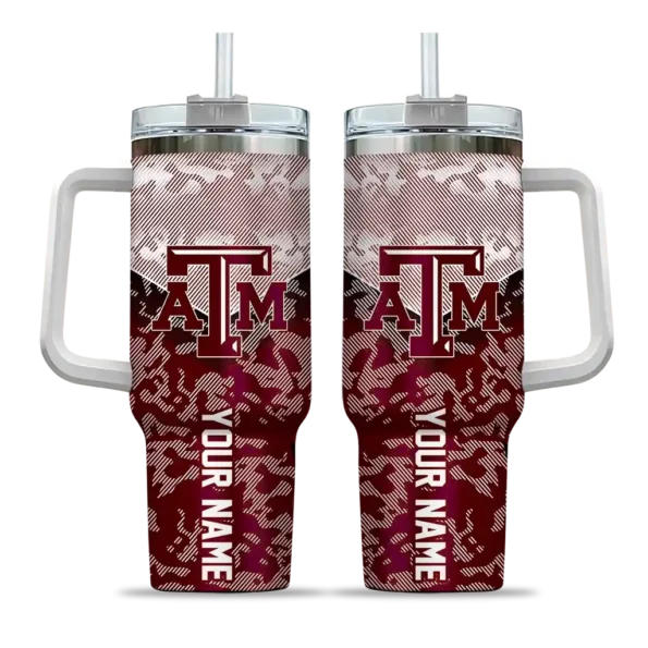 customized texas am aggies chevron stripe maroon curved tumbler best selling.webp