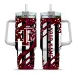 customized texas am aggies claw cut maroon black curved tumbler best selling.webp