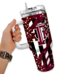 customized texas am aggies claw cut maroon black curved tumbler best selling.webp