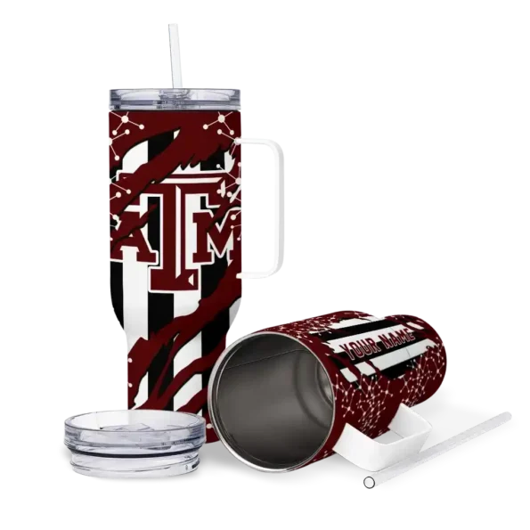 customized texas am aggies claw cut maroon black curved tumbler high quality.webp