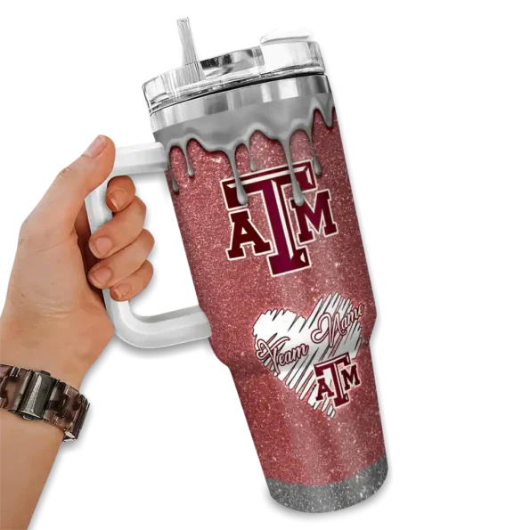 customized texas am aggies heart helmet motif maroon curved tumbler fashion forward.webp