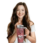 customized texas am aggies heart helmet motif maroon curved tumbler best selling.webp